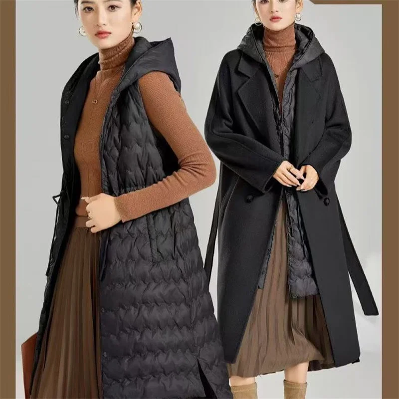 Korean Women Large Size 5XL Cotton Padded Vest Tops Female Light Thin Parkas Waistcoat Coat Ladies Hooded Down Cotton Sleeveless