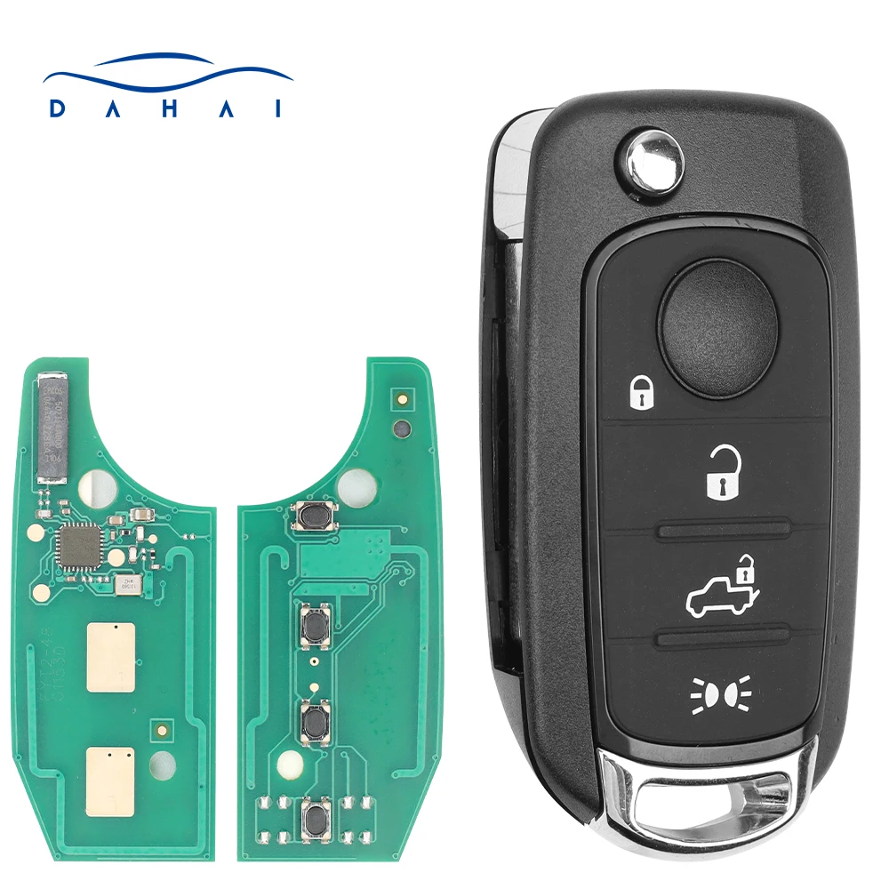 dahai car Folding Remote Car Key Fob for Jeep Renegade 2016 2017 2018 433MHz 48/4a Chip Megamos AES- 2ADFTFI5AM433TX SIP22 Blade