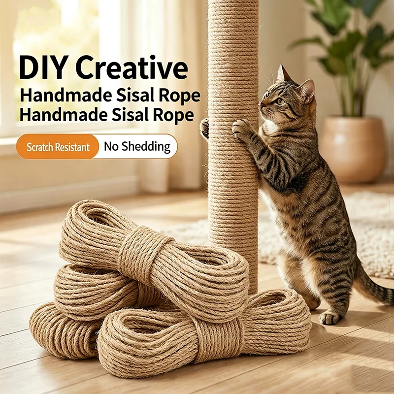 DIY Cotton Sisal Rope for Cat Tree Scratching Post Scratcher Cat Toy Climbing Frame Durable Scratch Resistant Replacement Rope