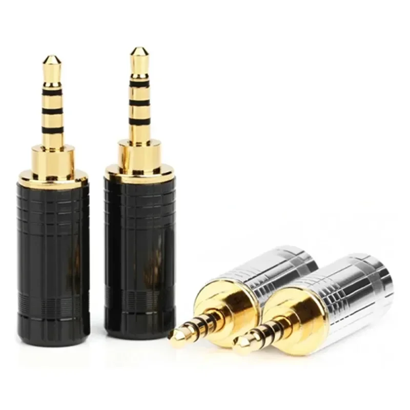 Jack 2.5mm 4 Poles Balanced Headphone Plug Audio Terminal Soldering 2.5 Male Rhodium Gold Plated Earphone Cable Plug Connector