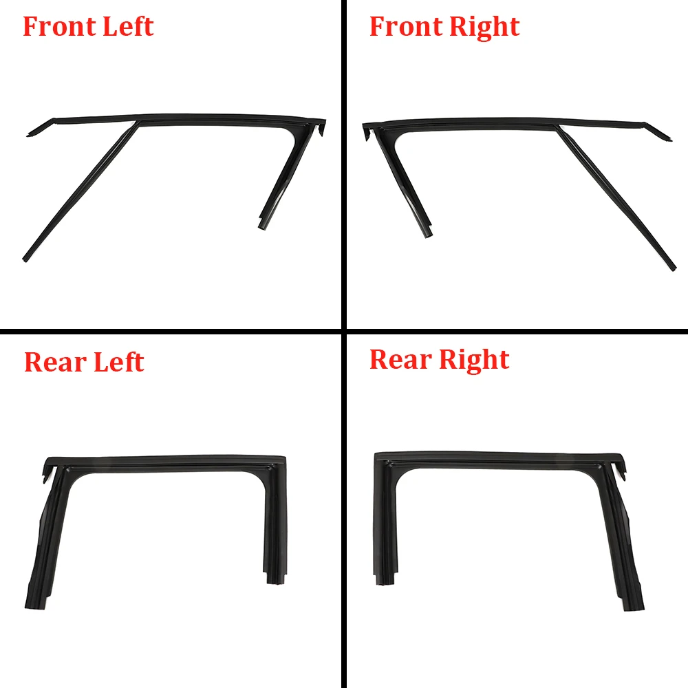 Bancs de bande de caoutchouc supérieur de fenêtre de voiture pour KIT 2008, lève-vitre de porte, rainure de guidage, mastic de boue, bande de protection, 4 portes