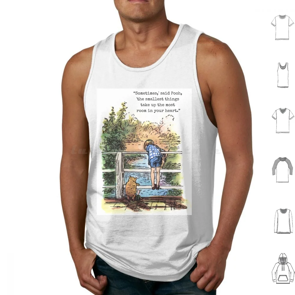 The Smallest Things Take Up The Most In Your Heart Tank Tops Print Cotton Winnie The Hundred Acre Wood Book