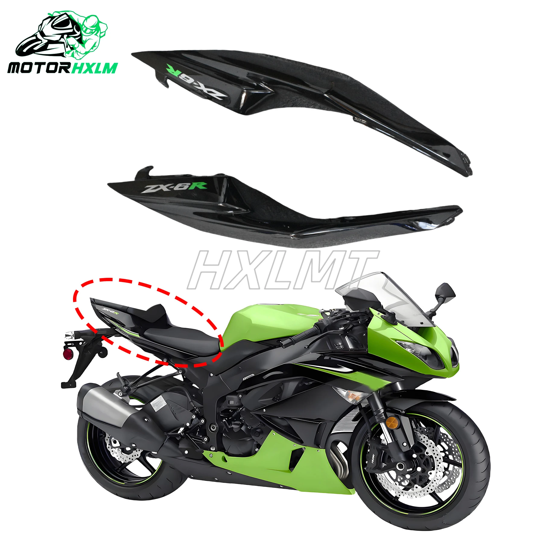 

Боковой обтекатель для мотоцикла Kawasaki ZX-6R ZX6R Ninja636 2009 2010 2011 аксессуары из ABS углеродного волокна защита заднего сиденья