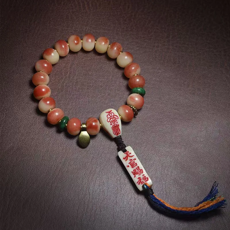 

Браслет с одной оберткой из полукругловой кости, тибетские поделки, медный зажим, хвостовая глазурь, труп, тюлин, футболка, аксессуары