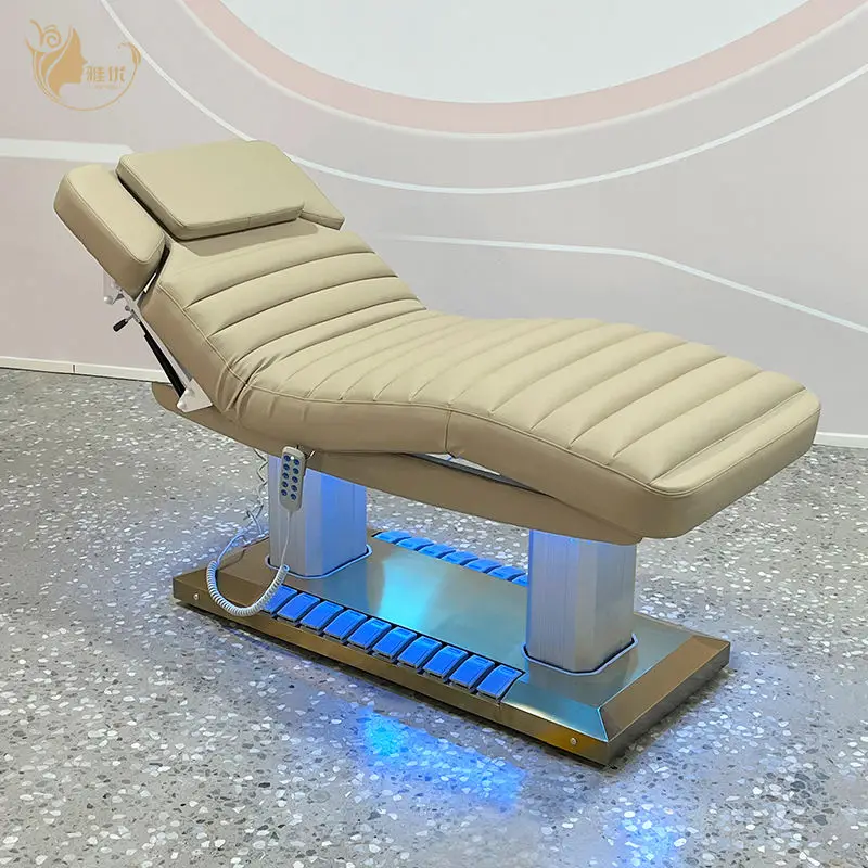 Electric Massage Bed With Dual Columns Full Tilt And Foot Pedal Control For Salon Spa