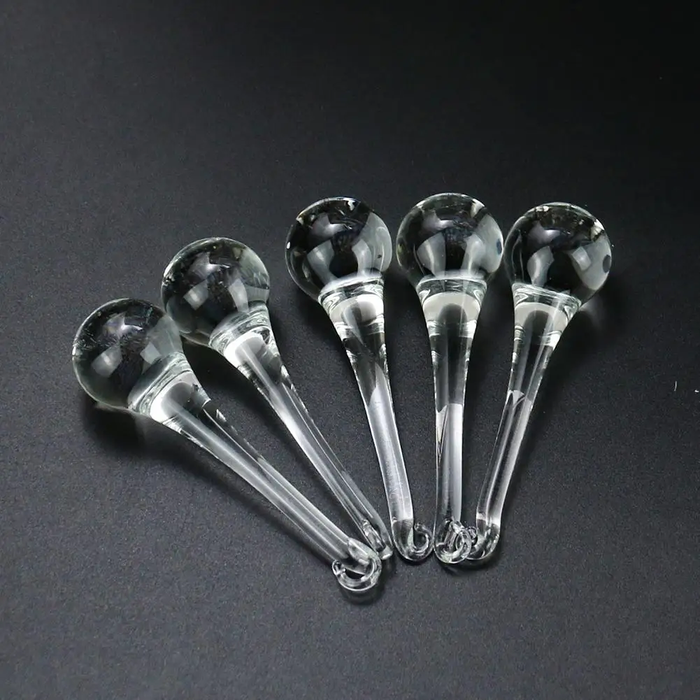 Clear Glass Teardrop Pendant Beads Smooth Transparent Drop Shape DIY Hanging Ornament Suncatcher Craft Jewelry Decor Accessories