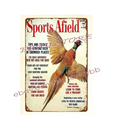 1966 fishinghunting  pheasant hunting metal tin sign modern wall art-Aluminum