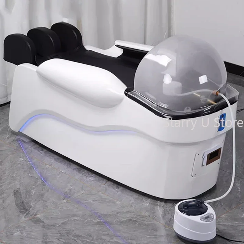 Head Spa Shampo Chair Luxury AdjustElectric Portable Hair Washing Station Chair Massage Krzeslo Szampon Salon Equipment MQ50SC