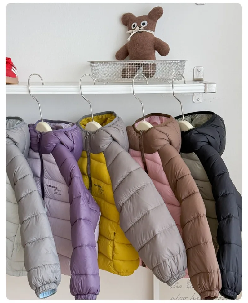Kinder-Daunenjacke aus verdickter Baumwolle, wasserdicht, koreanische Version, kurzer Outdoor-Mantel für Jungen und Mädchen, bequemes „Bread“-Design – Detail 19