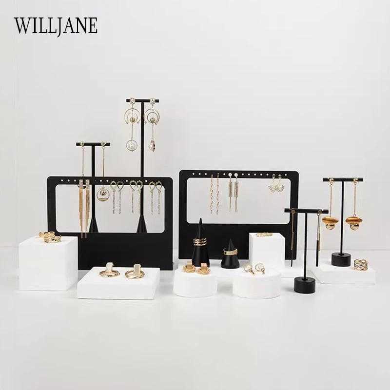 Upscale Drop Earrings Hanging Rack Storage Metal Organizer Ring Ear Stud Jewelry Display Earring Holder Stand T Tower with Holes