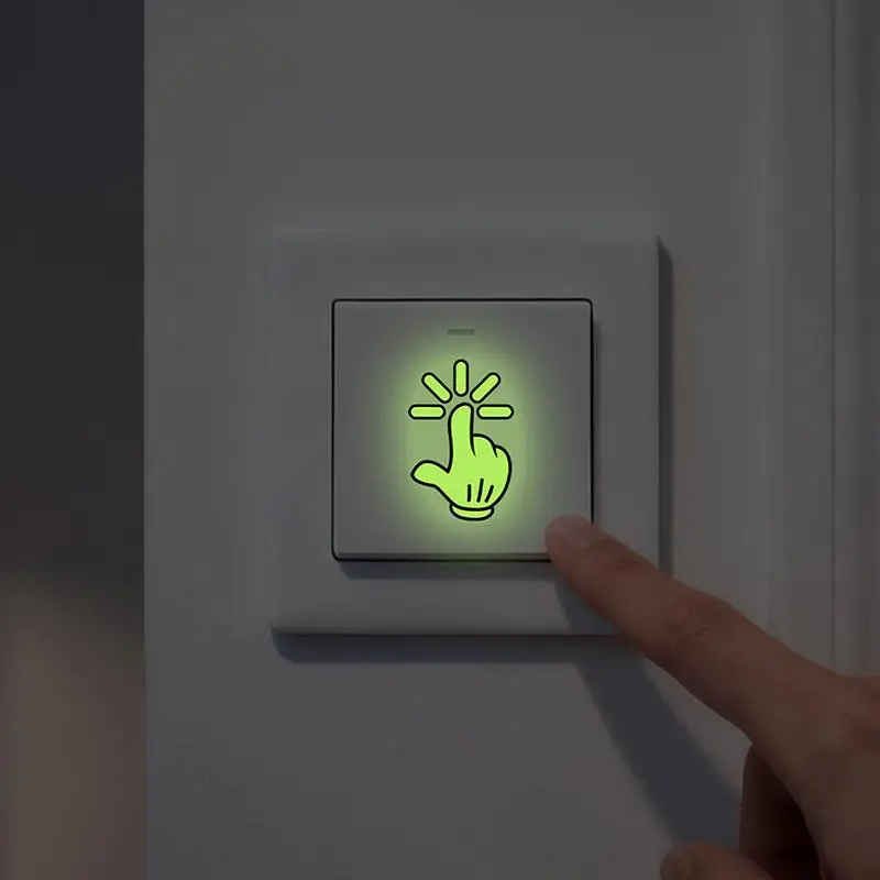 Self-Adhesive Glow in Dark Luminous Decals Waterproof Indicator Button Stickers for Switch Staircase Motorcycle Daily Use
