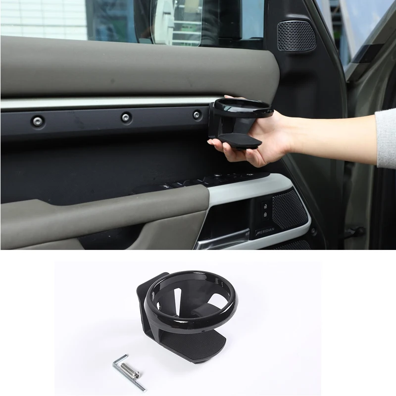 

For 2020+ Land Rover Defender Inner Door Panel Water Cup Holder Inner Door Panel Fixed Water Cup Holder Accessories Carbon Steel