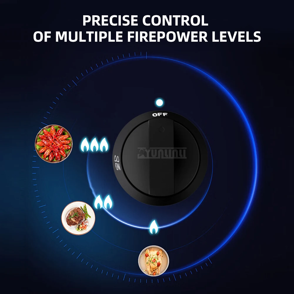 家庭用ステンレス製ガスコンロ 5.2kw デュアルバーナー 省エネ キッチン用調理レンジ