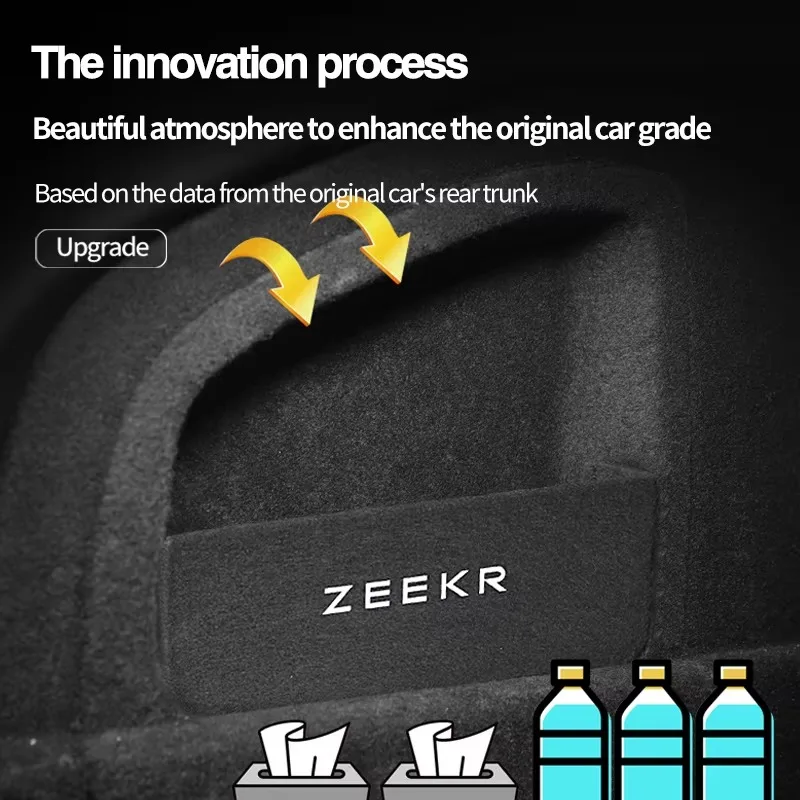 YUNV Rear Spare Compartment Partition for Zeekr 001 X Trunk Storage Side Baffle Extreme Krypton Automotive Interior Accessories