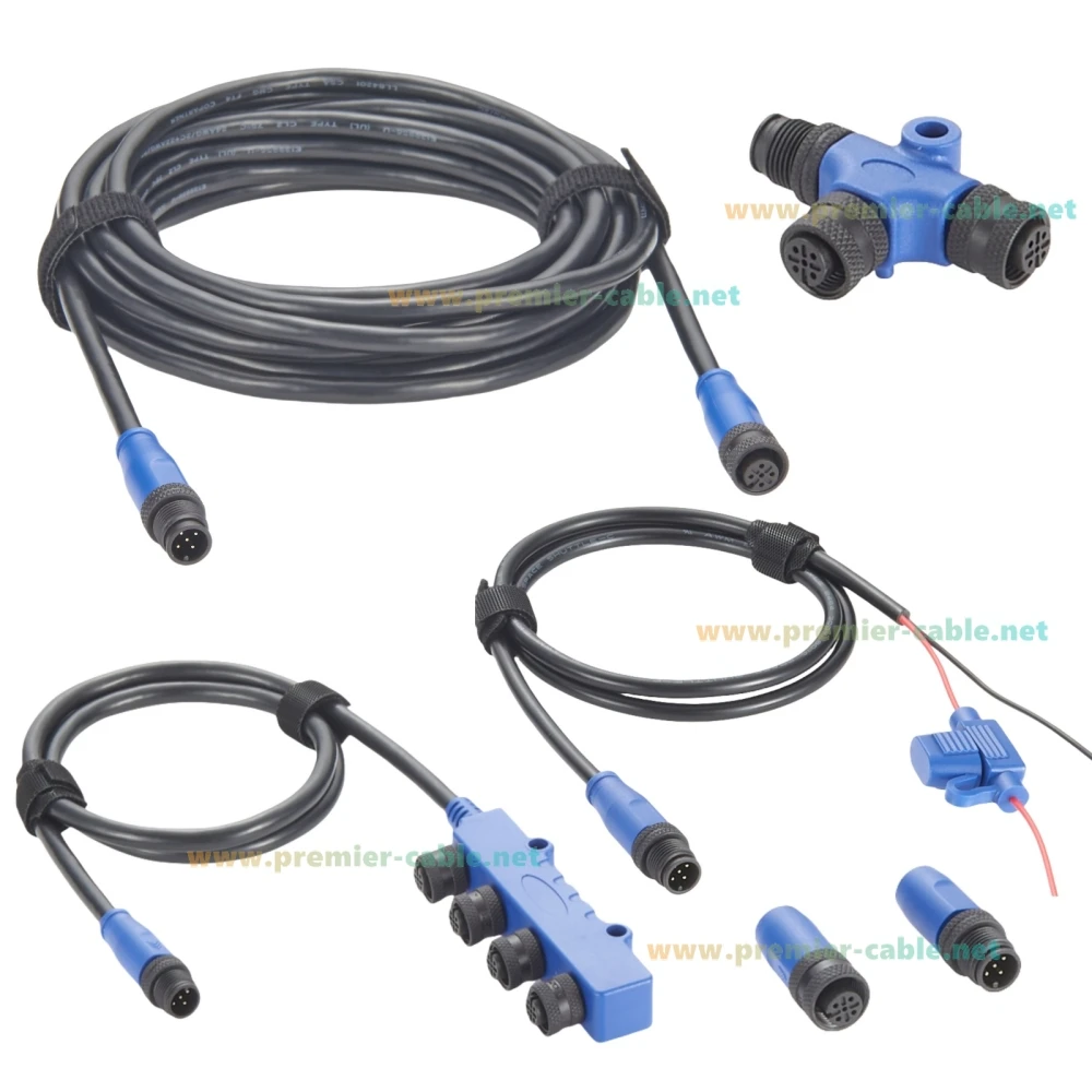 NMEA 2000 N2K Starter Kit Marine Grade Backbone Drop Cable 4 พอร์ต T-Splitter Cable Terminators สายไฟสําหรับ Lowrance Simrad