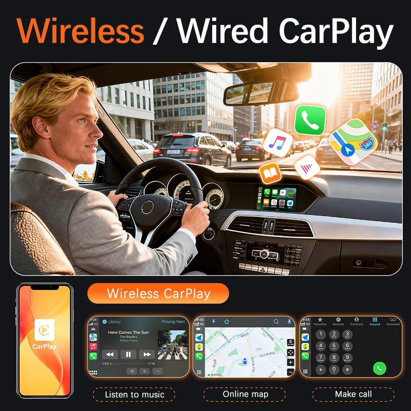 SAZYAUTO Wireless CarPlay Android Auto Retrofit Kits For Mercedes Benz C E GLK Class W204 X204 W212 W207 NTG 4.0 System Airplay