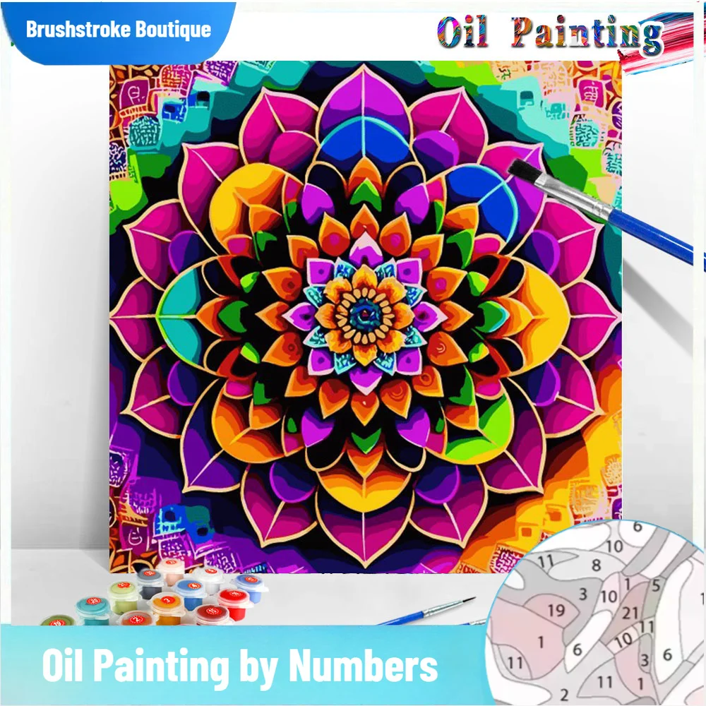 

Картина по номерам Мандала Цветочная раскраска по номерам Цветочная ручная работа в Европе Декоративный уникальный подарок Настенный декор