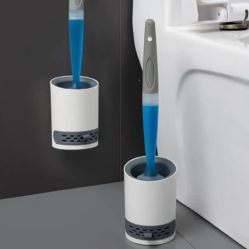 

Silicone 651 Toilet Brush No Dead Angle Bucket Cleaner for Bathroom Toilet Liquid Soft Spraying Household Cleaning Tool