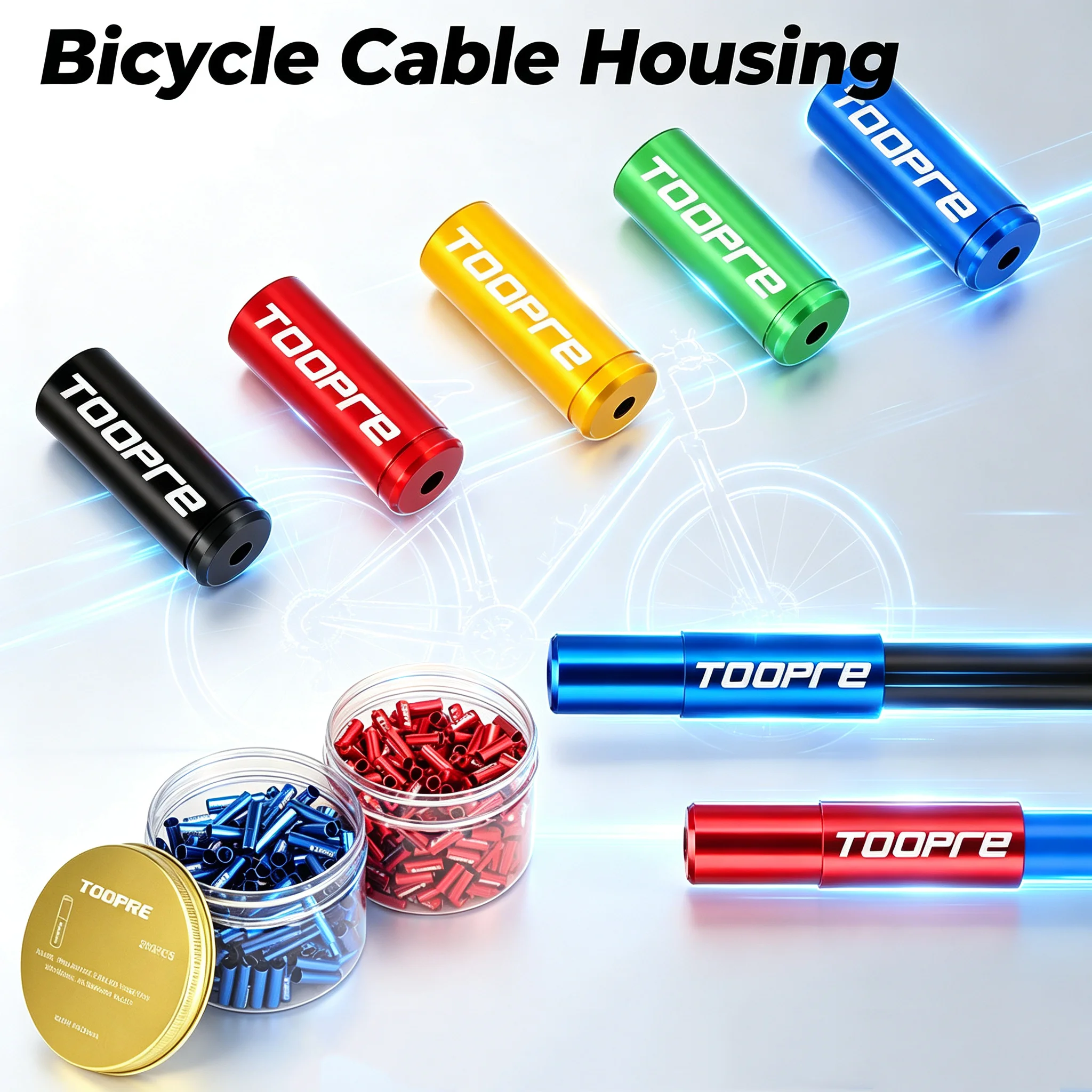 Tapas de Extremo de Cable de Bicicleta Aleación de Aluminio 4mm 5mm, para Freno y Cambio MTB Bicicleta de Carretera Accesorio