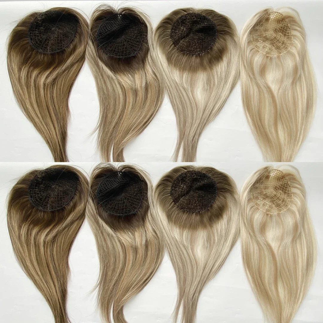 2024 New Arrival Fish Net Base Topper 100% Human European Remy Hair Topper For White Women