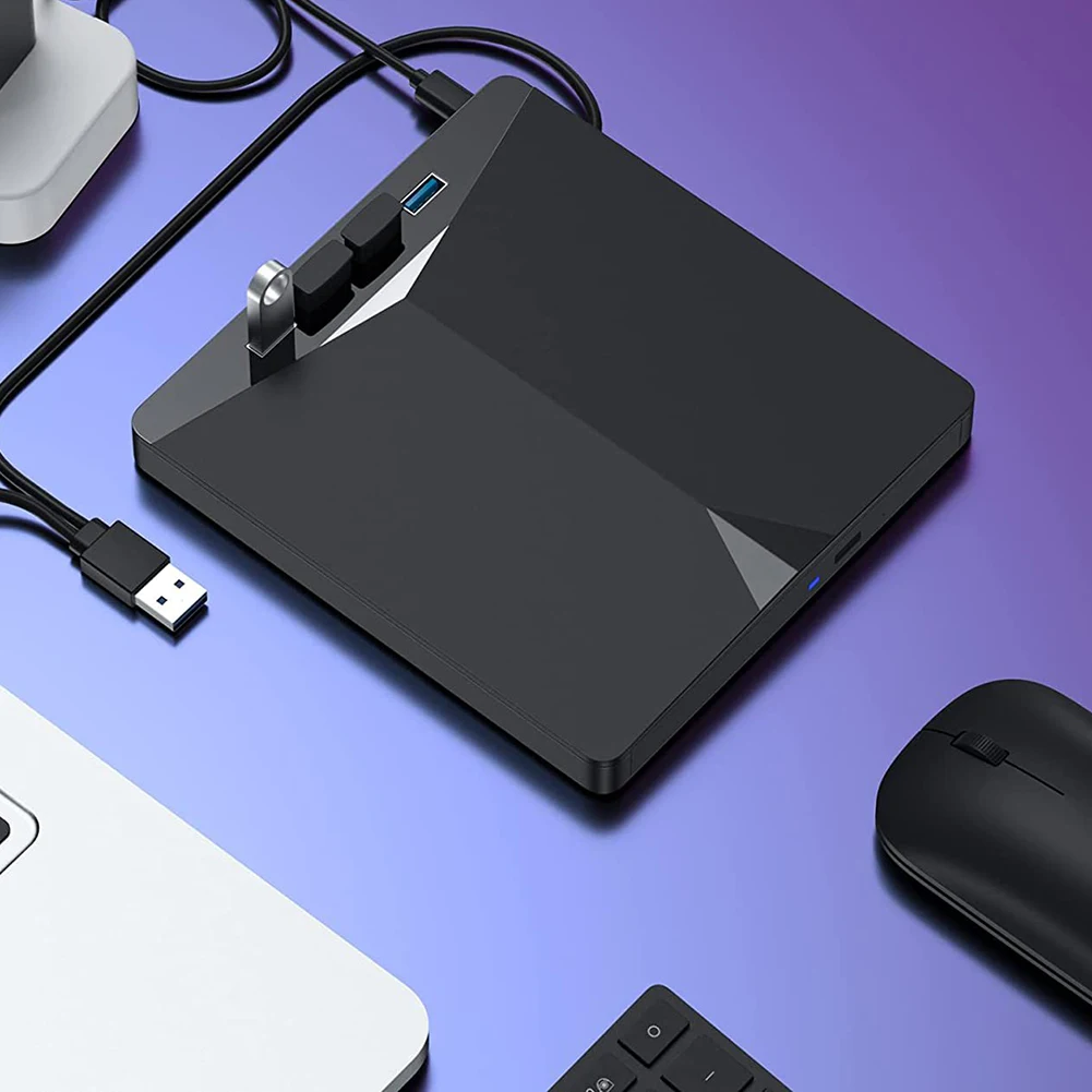 7 em 1 USB3.0 Tipo-C Unidade Móvel Externa CD DVD Gravador Plug-and-Play Slim para Windows 11/10/8/7/Linux/OS