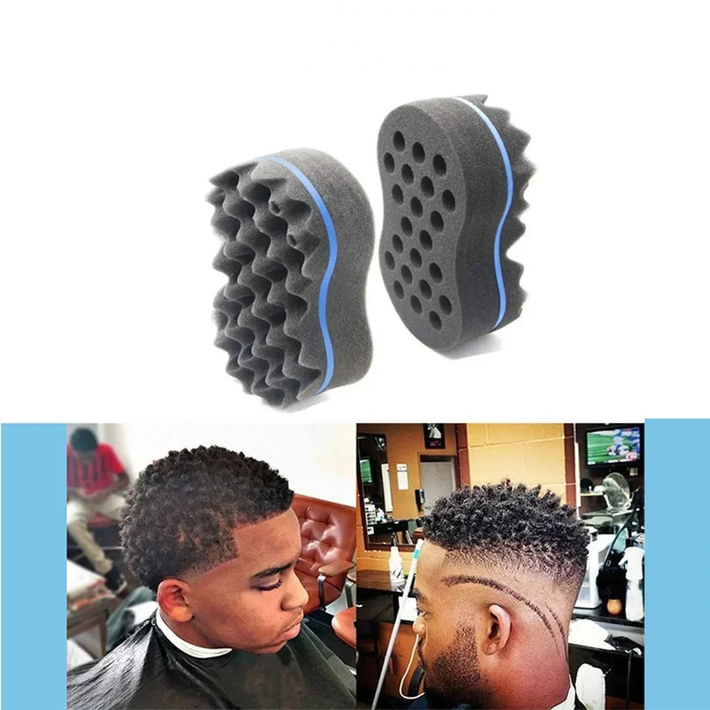 Cepillo de pelo giratorio mágico ovalado de doble cara, cepillo de esponja para trenzas de Pelo trenzado, espiral Afro Natural