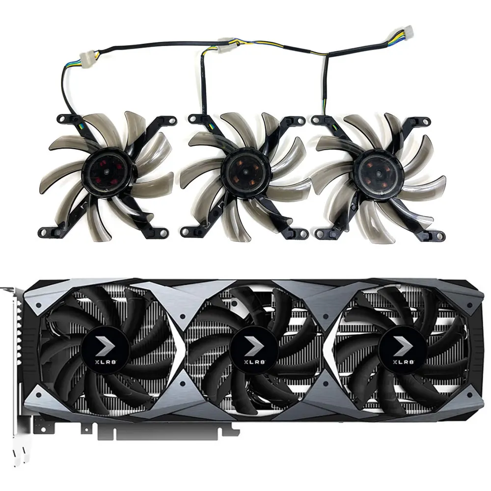 

NEW 88MM 4PIN PNY RTX 2080TI XLR8 Gaming GPU Fan，For PNY RTX 2070Super、2080、2080Super、2080TI XLR8 Gaming Video card cooling fan