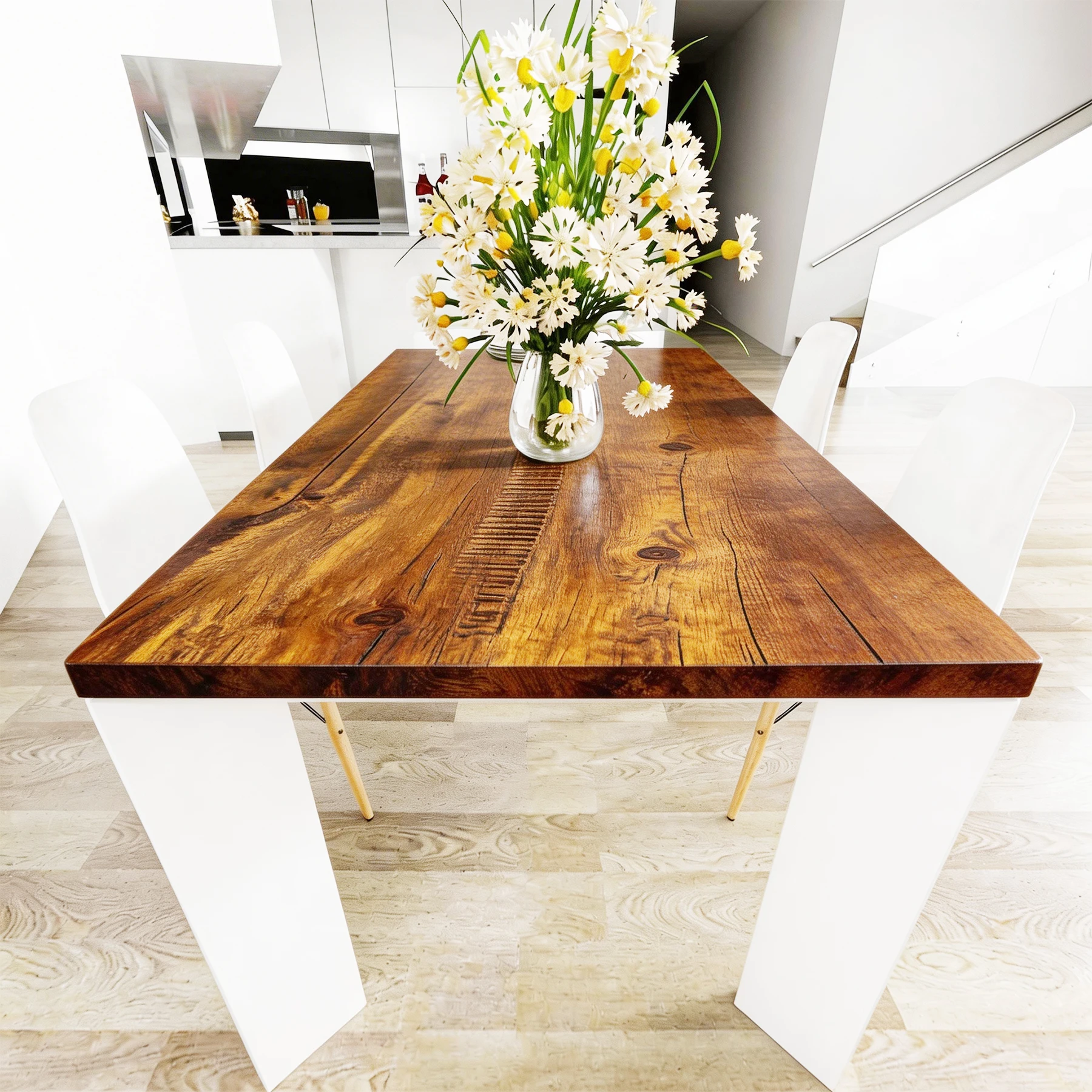 

Wood Grain Contact Paper Brown Wooden Wallpaper Self-Adhesive Removable Vinyl Film Easy to Apply For Furniture Kitchen Cabinets