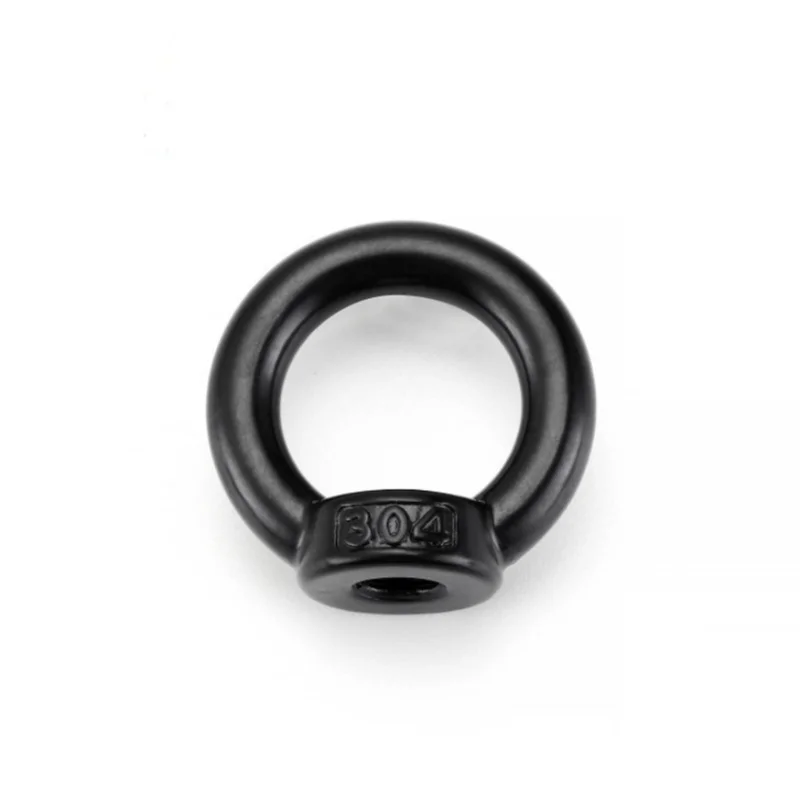 M3M4 M5 M6 M8 M10 M12 M14 M16 M18 M20 Black 304 Stianless Steel Marine Lifting Eye Screws/Nut Ring Eyebolt Ring Hooking Nut Bolt image 6