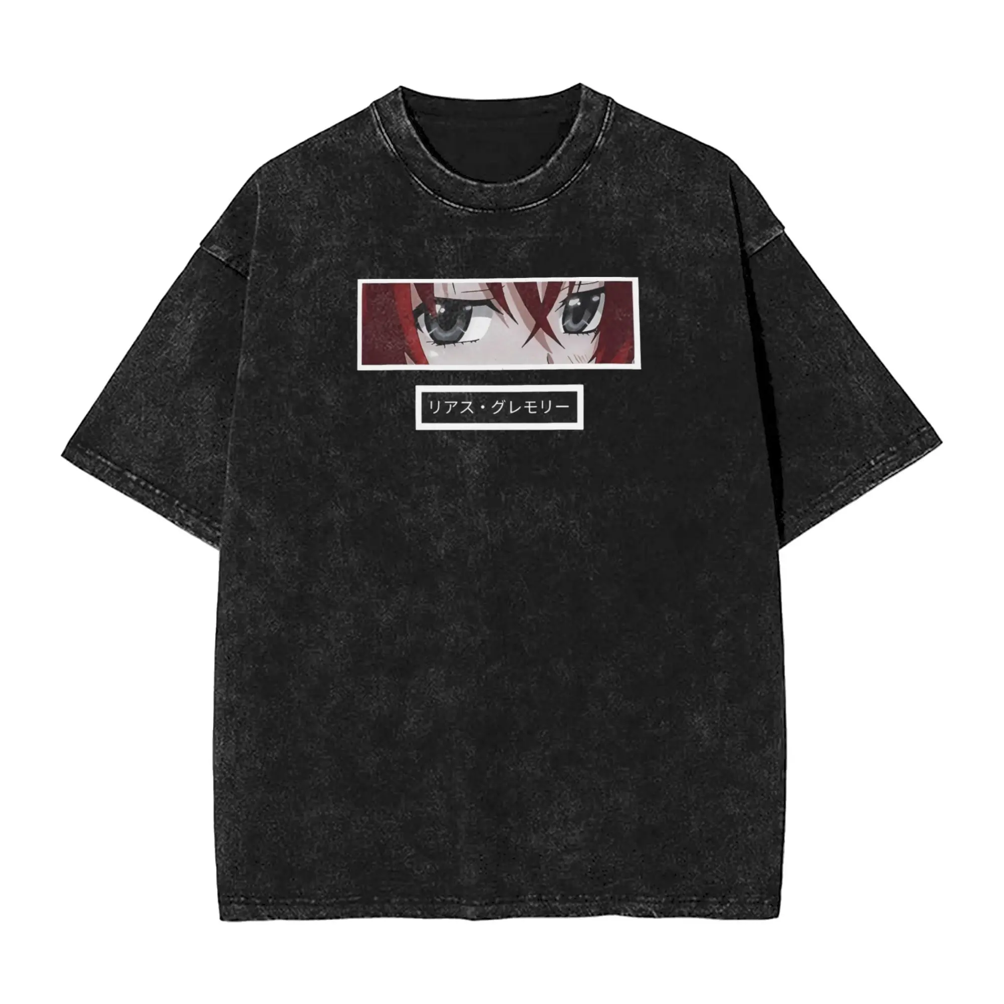 Rias Gremory Peeker High School DxD Washed T Shirt Man Cotton T-Shirts Summer Breathable Harajuku Tees Design Oversize Tops