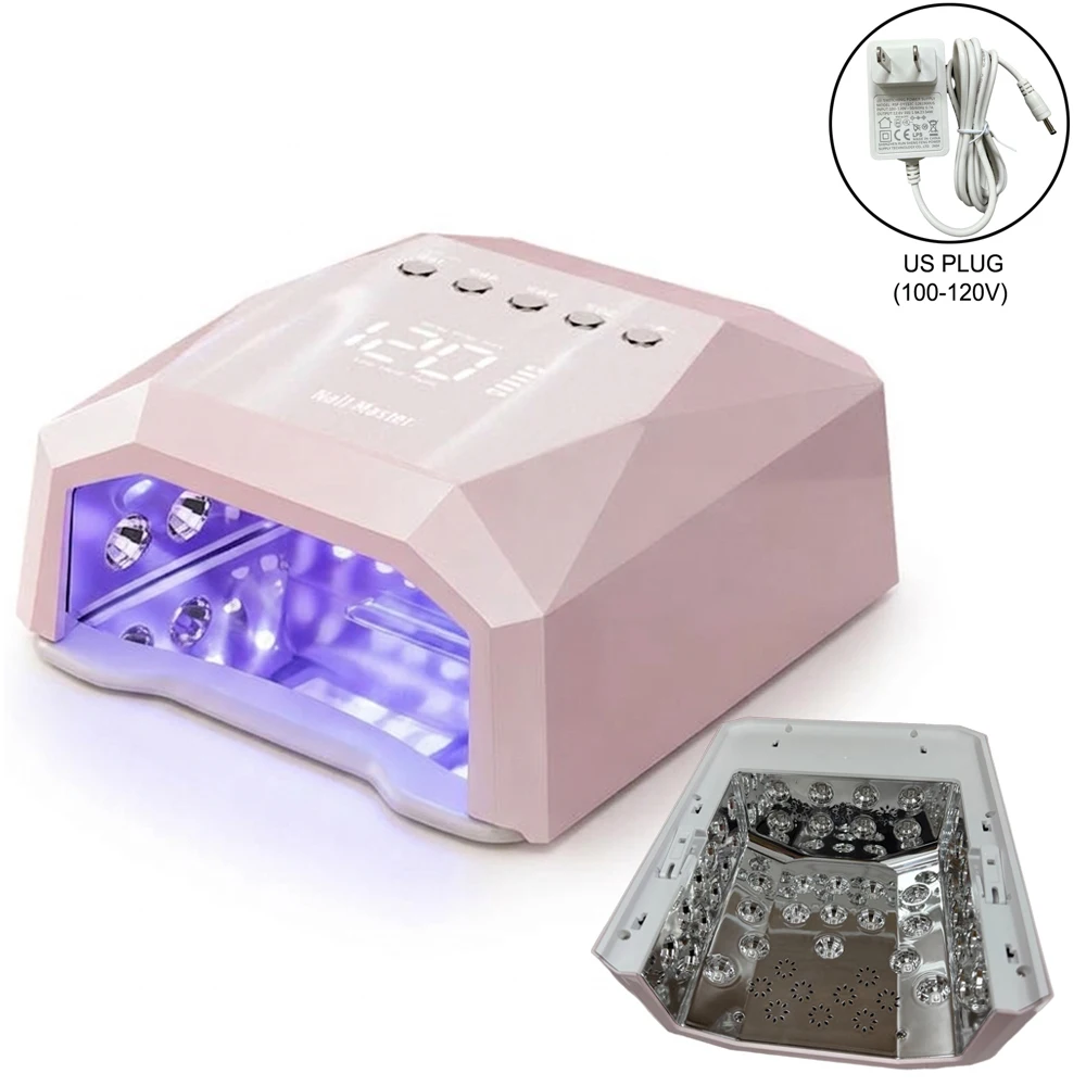 120W Oplaadbare Nagellamp met 45 Grote UV LED Lampjes Spiegelbasis Nageldroger Gel Polish Snel Uithardende Voet LED Lamp Machine