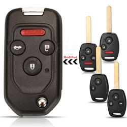 Jingyuqin  Modified Remote Car Key Shell Case For Honda Accord Civic 2006-2011 CRV 2018 Pilot with/without Button Pad