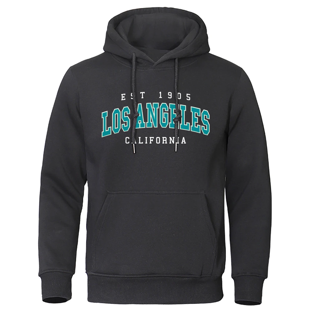 

Est 1905 L0S Angeles California Letter Men's High Quality Fashion Autumn Hoodie Loose Hoodie Cotton Comfortable Sweatshirt