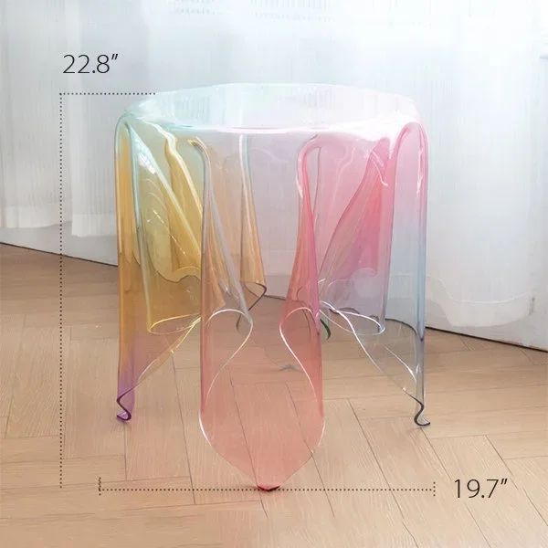 custom round modern rainbow acrylic side table