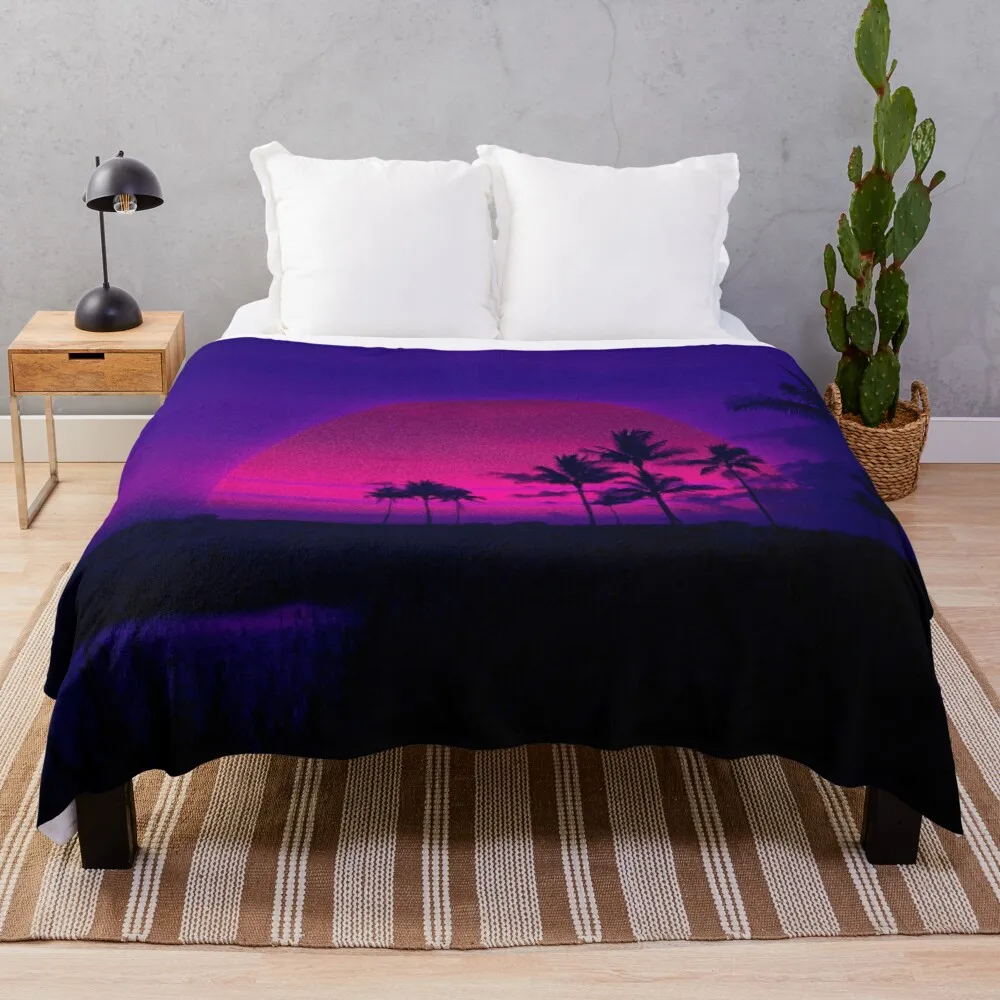 

Moonlit Sunset Hiroshi Nagai Throw Blanket Hair Plaid Giant Sofa Blankets