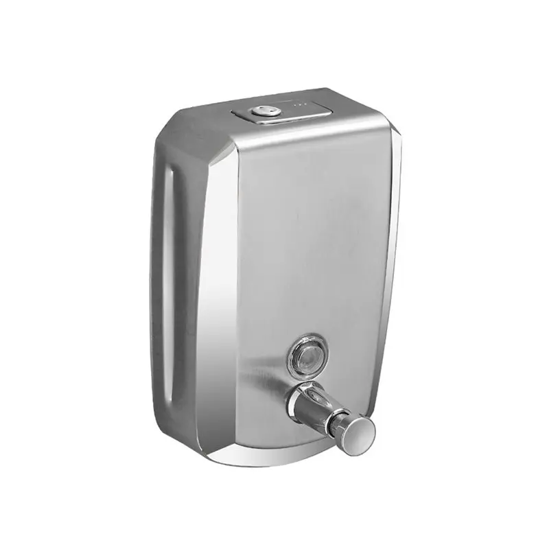 ABZC-Shampoo Liquid Pump 800Ml Matte Black Soap Dispenser Wall Mounted 304 Stainless Steel For Bathroom Brush