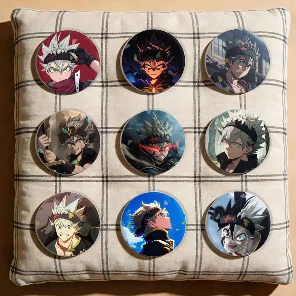 

Black Clover A-Asta Laser Badge Creative Pins Brooch for Bag Clothes Hat Decor Gifts Fans Collect