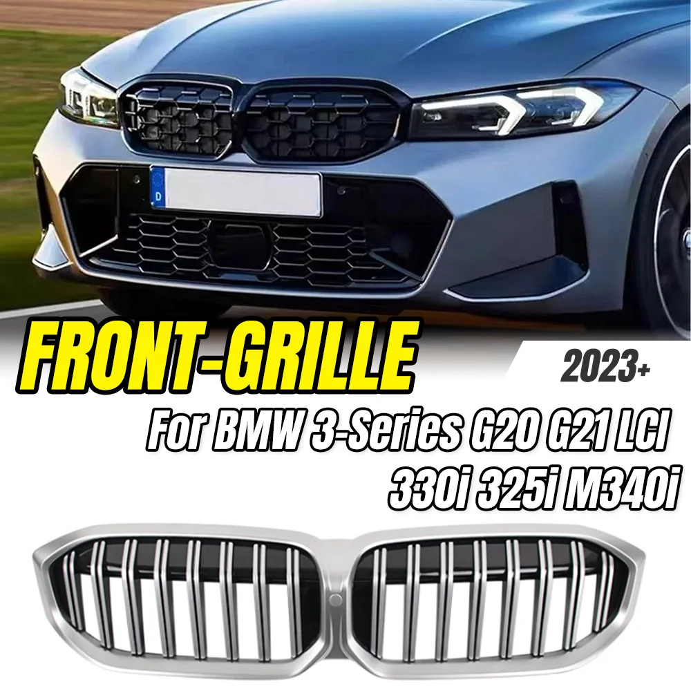 For BMW 3 Series G20 G21 LCI 330i 325i M340i 2023+ Diamond Style Front Bumper Kidney Grille,Car Styling Upgrade  Accessories.