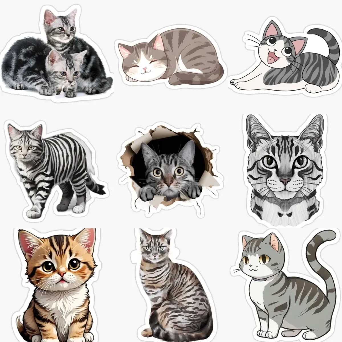 

Креативные наклейки из ПВХ с милым котом, американскими короткошерстными домашними животными для украшения окна, холодильника, стены, двери, автомобиля, фургона, шлема, наклейки, аксессуары