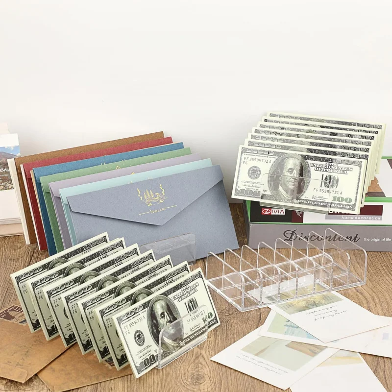 4-Plastic Eyeshadow Palette Makeup Organizer-Slot File Mail Organizer Clear Desktop Bill Divider Holder Cosmetic Accessor