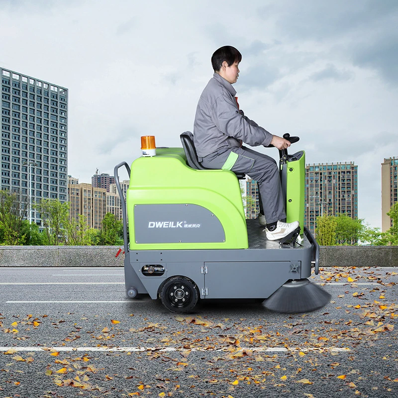 Commercial Mechanical Vacuum Electric Battery Type Street Washer And Sweeper Floor Scraper Road Dust Sweeping Machine