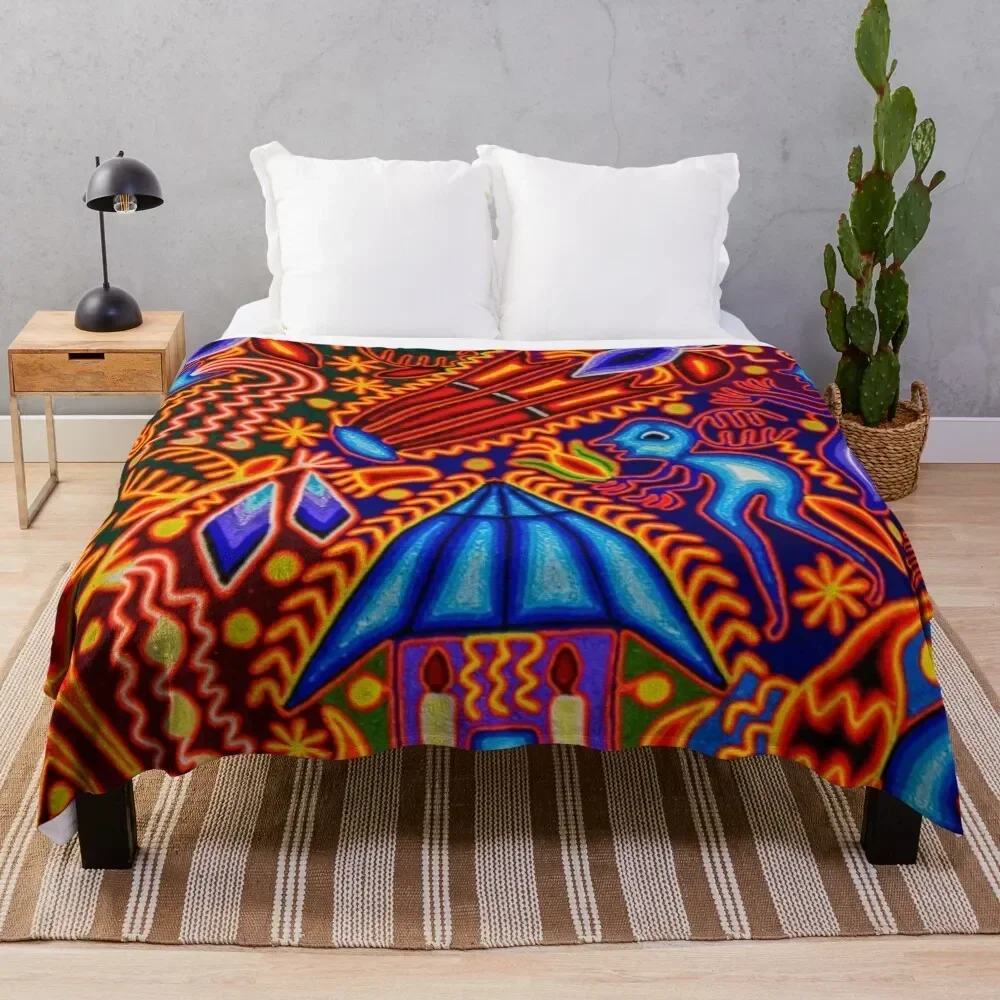 

Huichol textile Throw Blanket for winter blankets and throws for babies Multi-Purpose Blankets Multi-Purpose Luxury Blankets