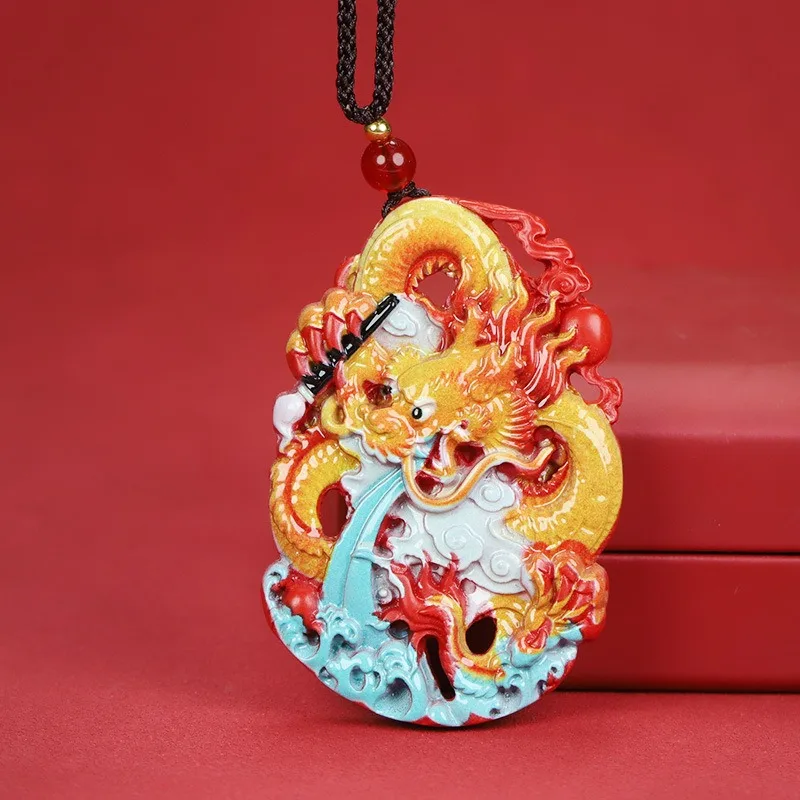 High content cinnabar pendant female painted red sand mountain ghost spend money pendant retro necklace