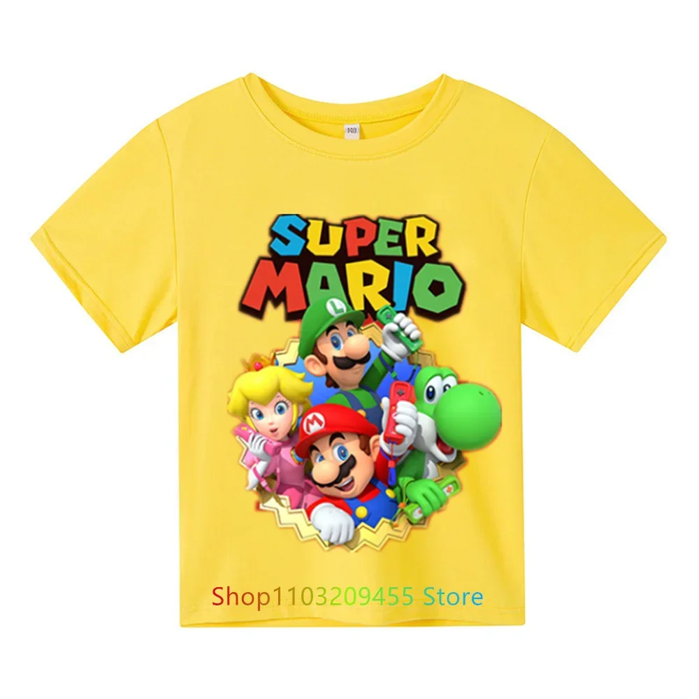 Kids Clothes Cartoon Tops Tee Marios-bros T-shirts For Boys Girls T Shirt Children's Clothing Tops T-shirt Boy Baby Tees