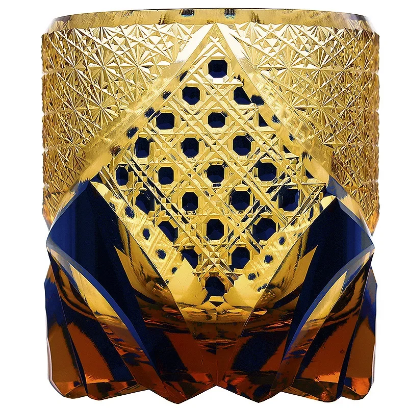 

Japanese whiskey crystal glass, Japanese-style Mount Fuji Edo cutting process