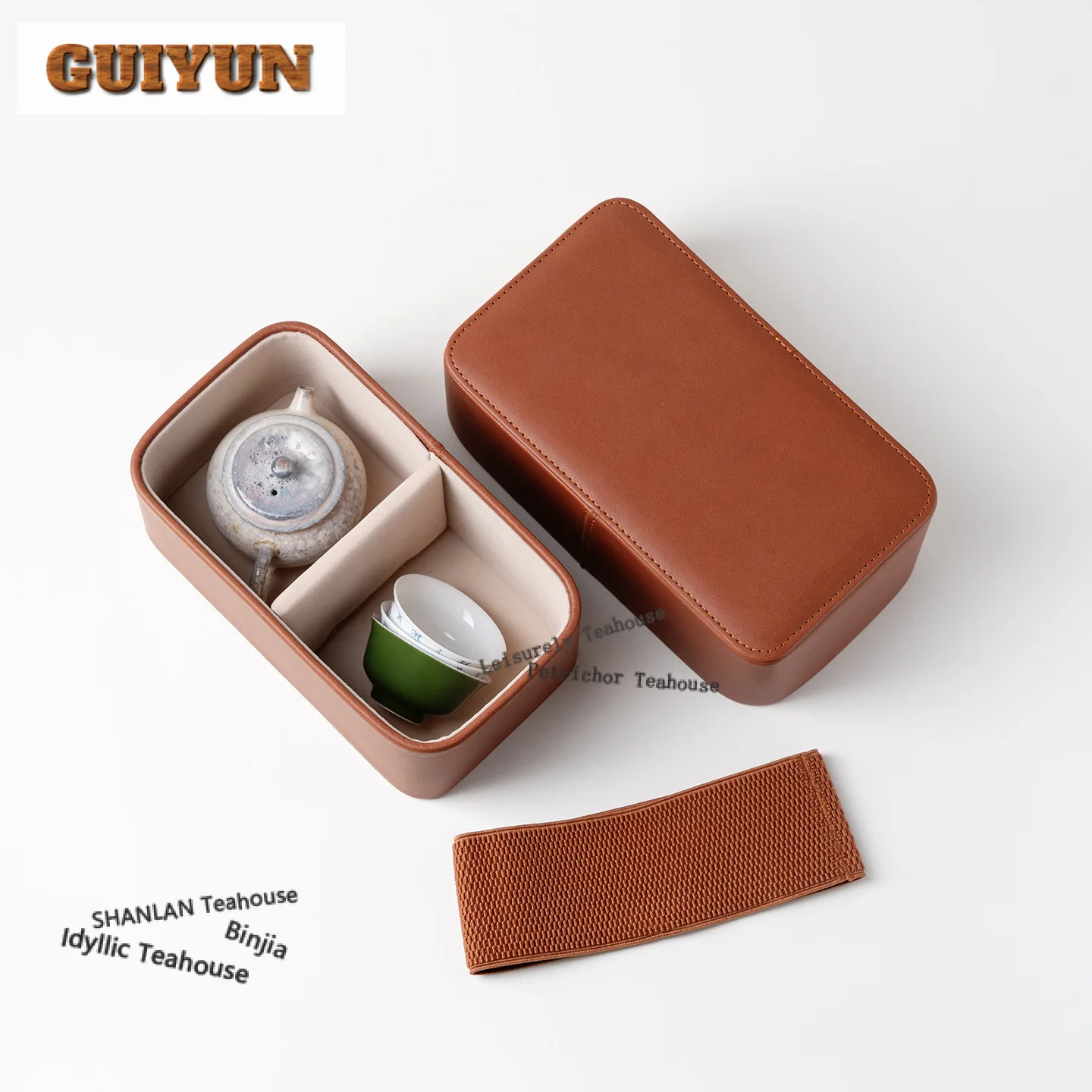 Leather With Strap Tea Cozies Antique Camping Bag For Tea Tea Cozy For Teapot Hand Bag Travel Tea Set Bag Tableware Supplies