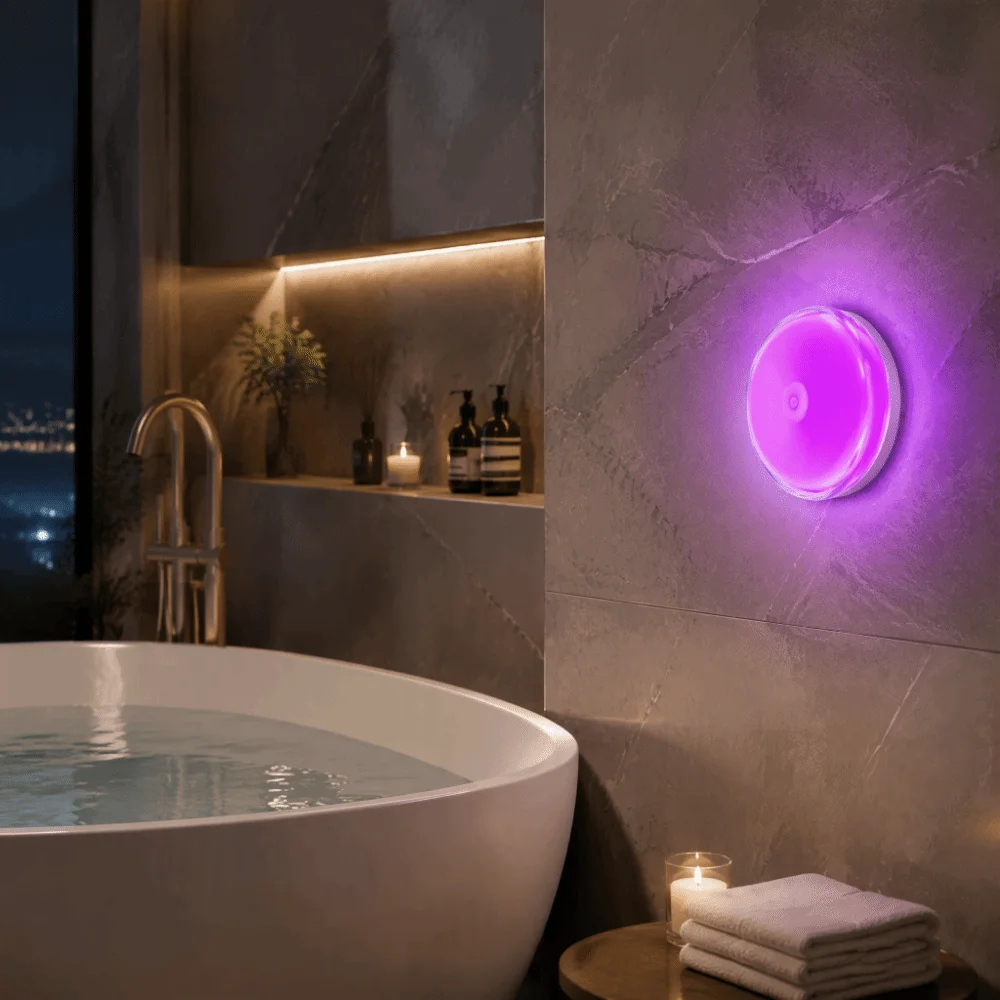 Magnetic Charging Shower Light Wireless Magnetic IP Waterproof Ambient Light Rechargeable Color Changing Night Light Living Room