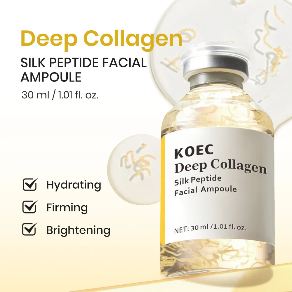 30ml Deep Collagen Silk Ampoule Skin Booster Anti-Wrinkle Serum 30 Peptide Complex Skin Tightening Elasticity Firming Skincare