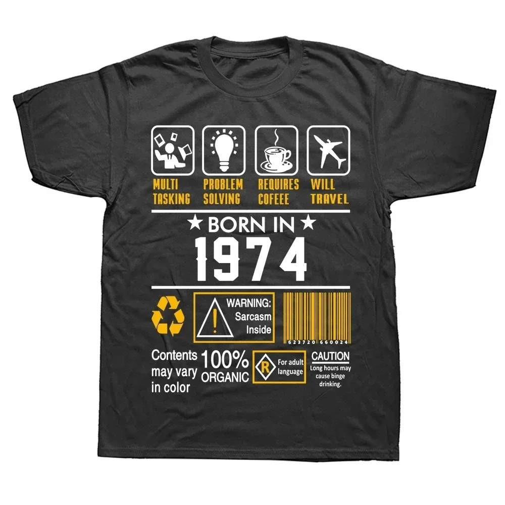 Novelty Awesome Born in 1974 -1976 Graphic Streetwear Short Sleeve Birthday Gifts Summer Style T-shirt Mens Clothing