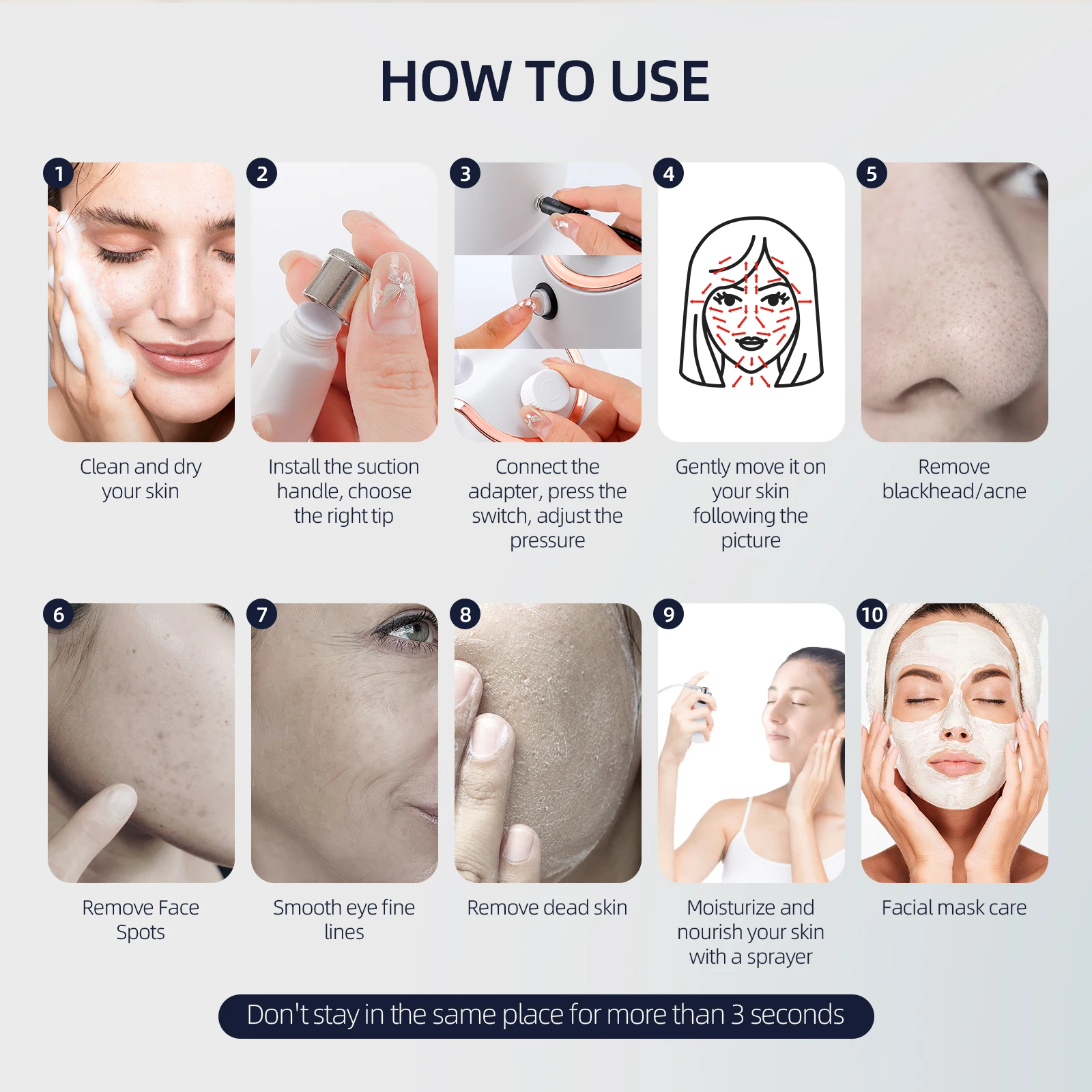 جهاز تجميل متعدد الوظائف 3 في 1 من ZenithLife يزين الرؤوس السوداء ويمتص ترطيب البشرة 2025 موديل جديد لجميع أنواع البشرة